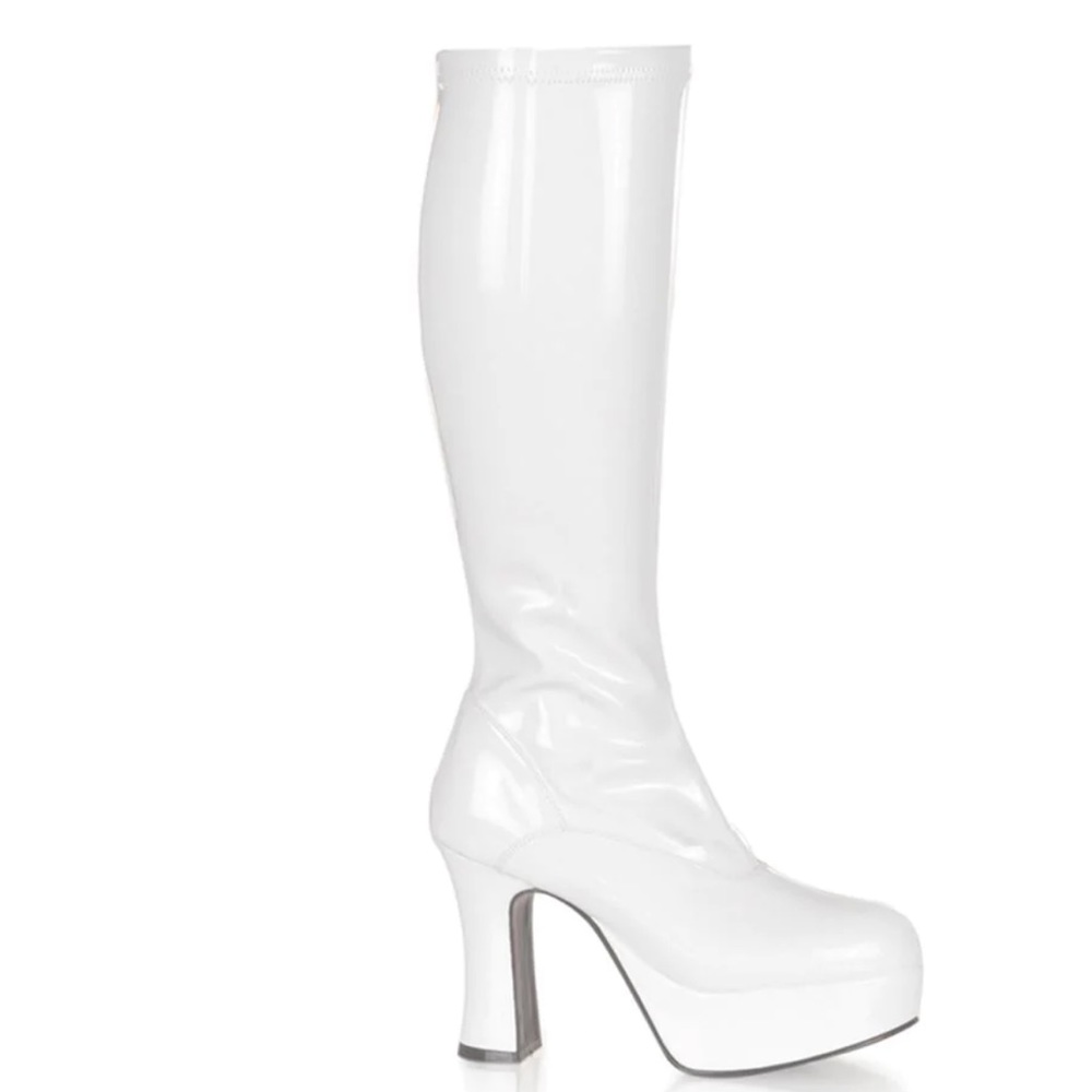 White Disco Gogo Boots for Halloween Costume Funtasma - Exotica 2000